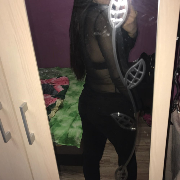 Sexy Sheer Top Turtleneck Mesh See Through Shirt - Picture 5 of 8